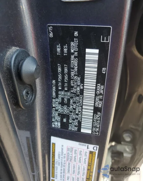 2015 Toyota 4Runner Sr5/Sr5 Premium z USA, uszkodzony, nr VIN JTEBU5JR9F5268043